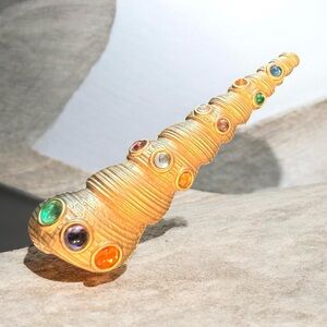 JJ Jonette Auger Seashell Shaped Vintage Brooch.